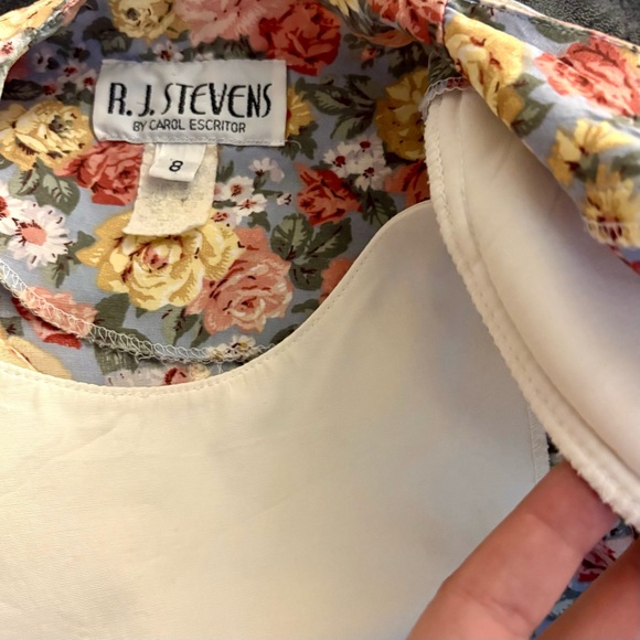 Vintage 80s Floral Cottagecore Short Sleeve Blousey A Line Midi Dress - Picture 10 of 10